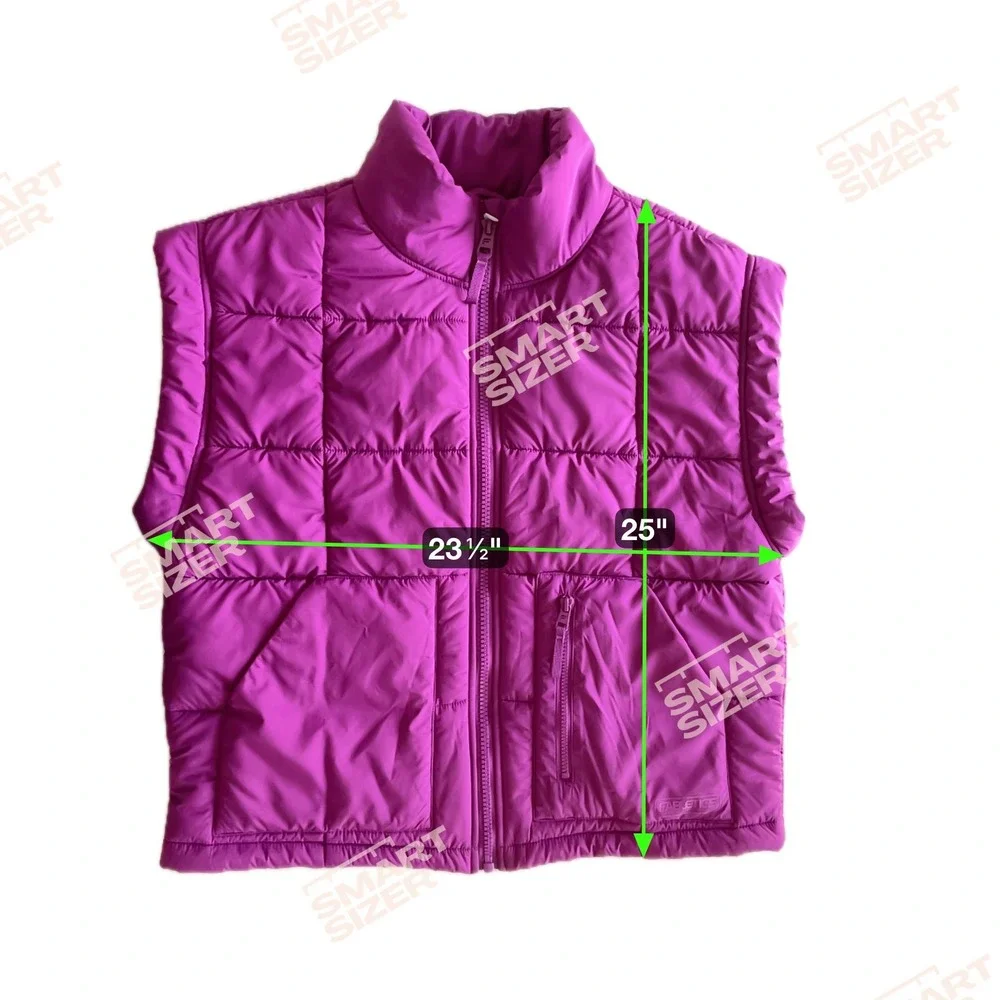 Fabletics Womens Puffer Vest Size S Purple Oversized Quilted Athletic Sporty‎